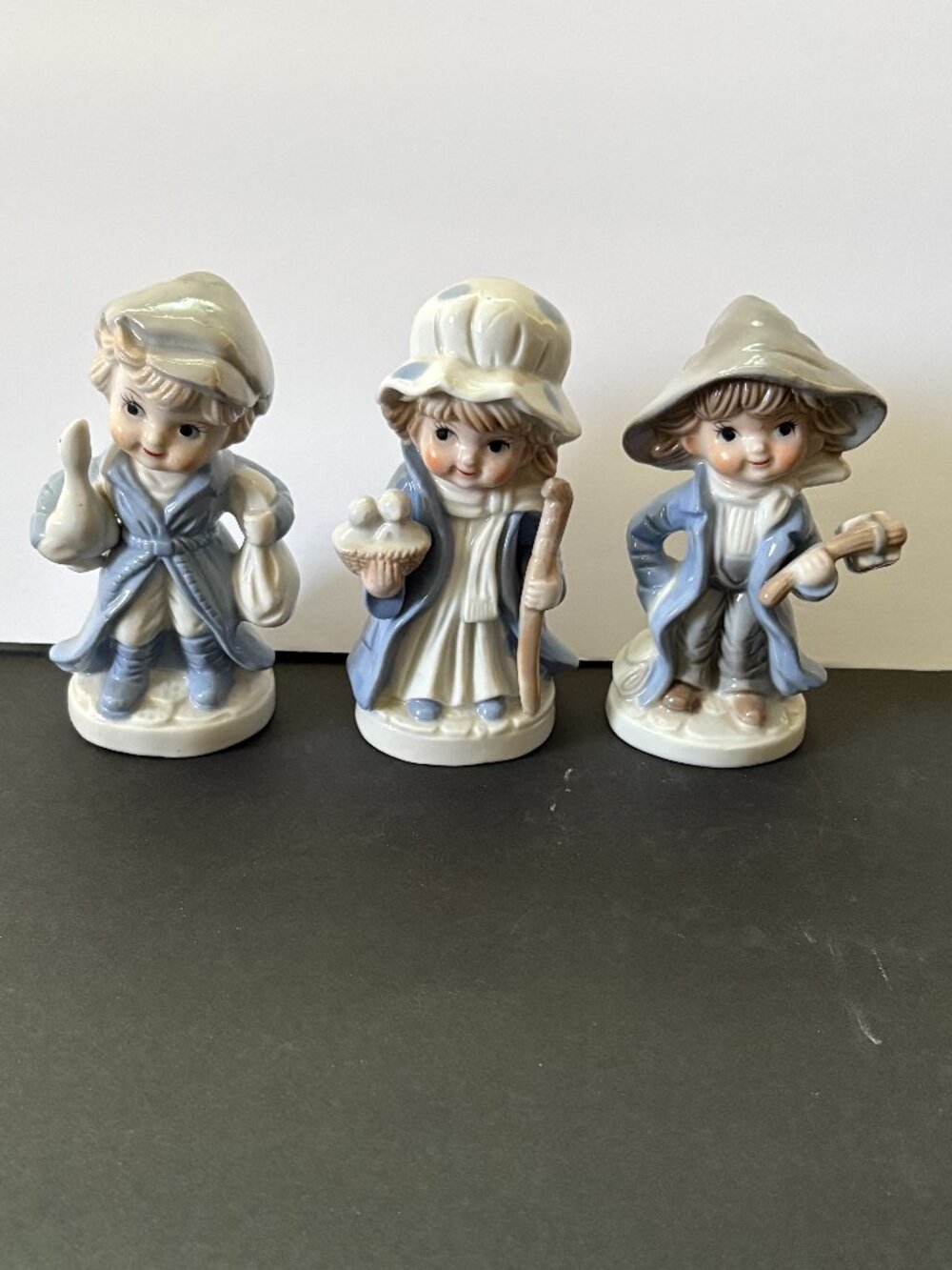Set of 3 Vintage KPM Porcelain Boys and Girl Figurines made in Taiwan